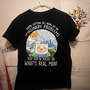 Adventure Time Kids Black Graphic Tee - Finn & Jake